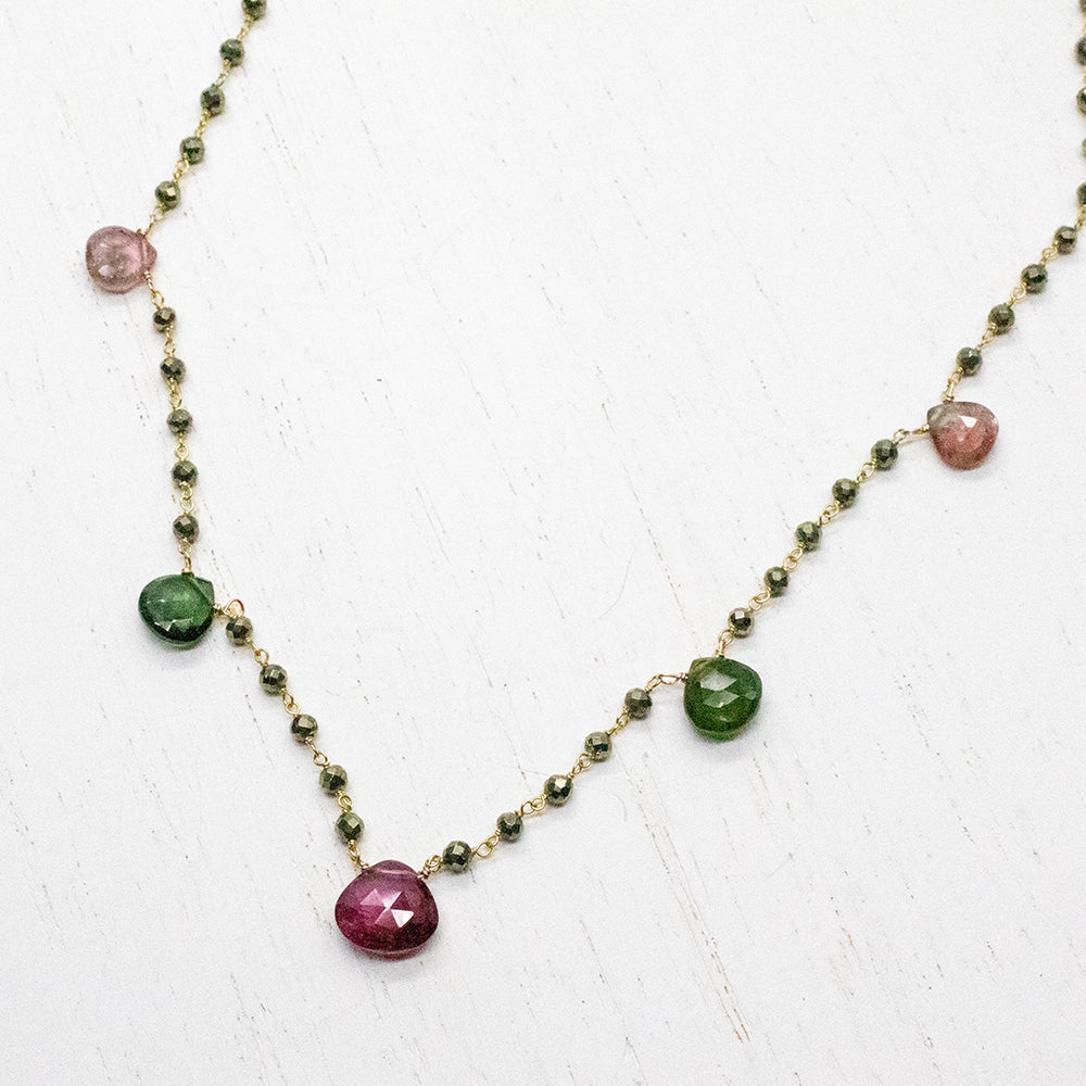 Pink Tourmaline Waterfall Gold Necklace – Susan Roberts Jewelry