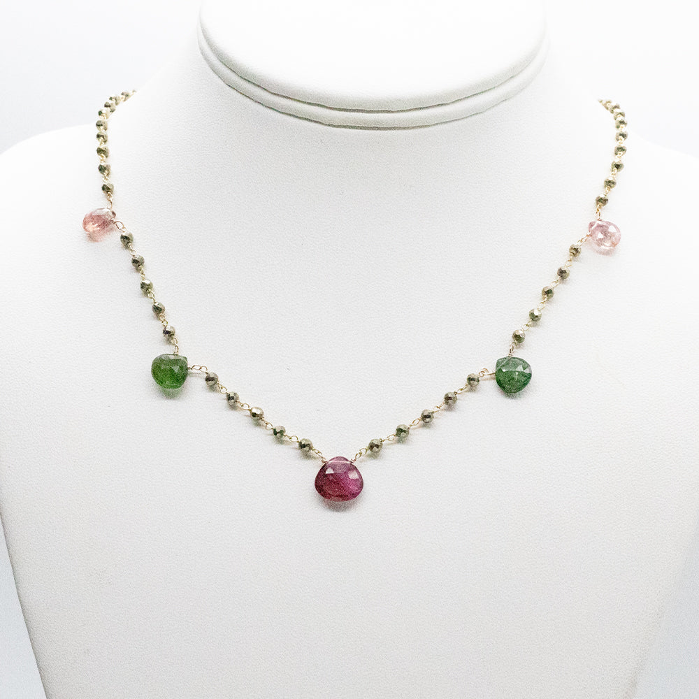 Pink Tourmaline Waterfall Gold Necklace – Susan Roberts Jewelry