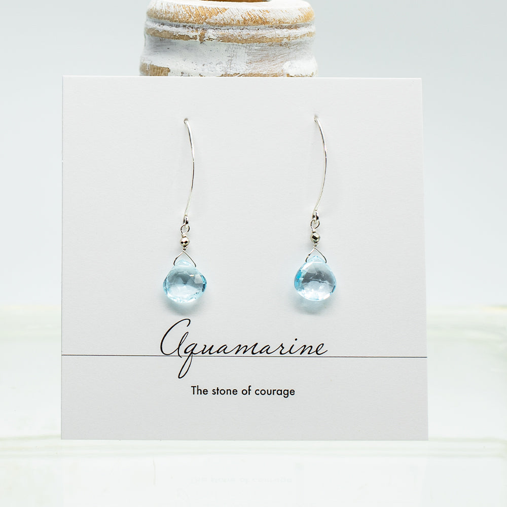 Silver Aquamarine Drop 2024 Earrings