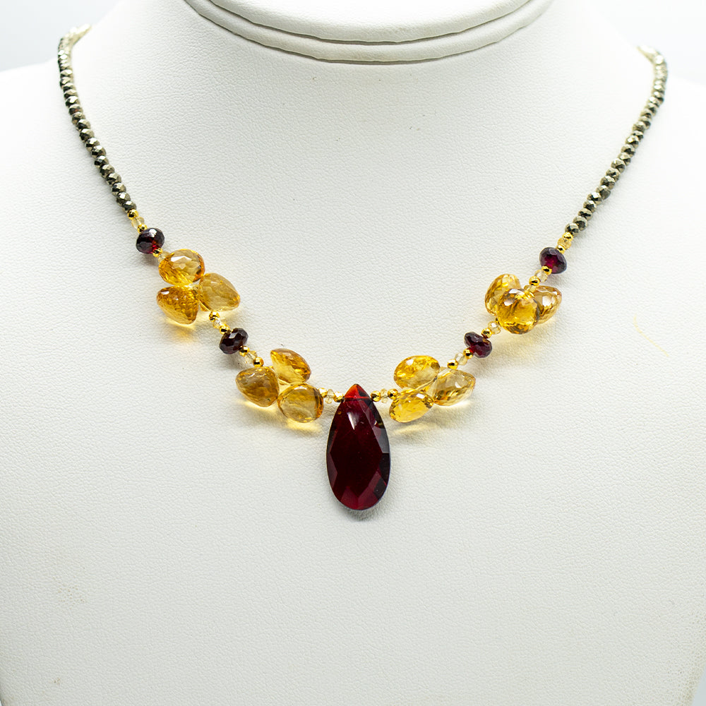 Garnet and deals citrine necklace