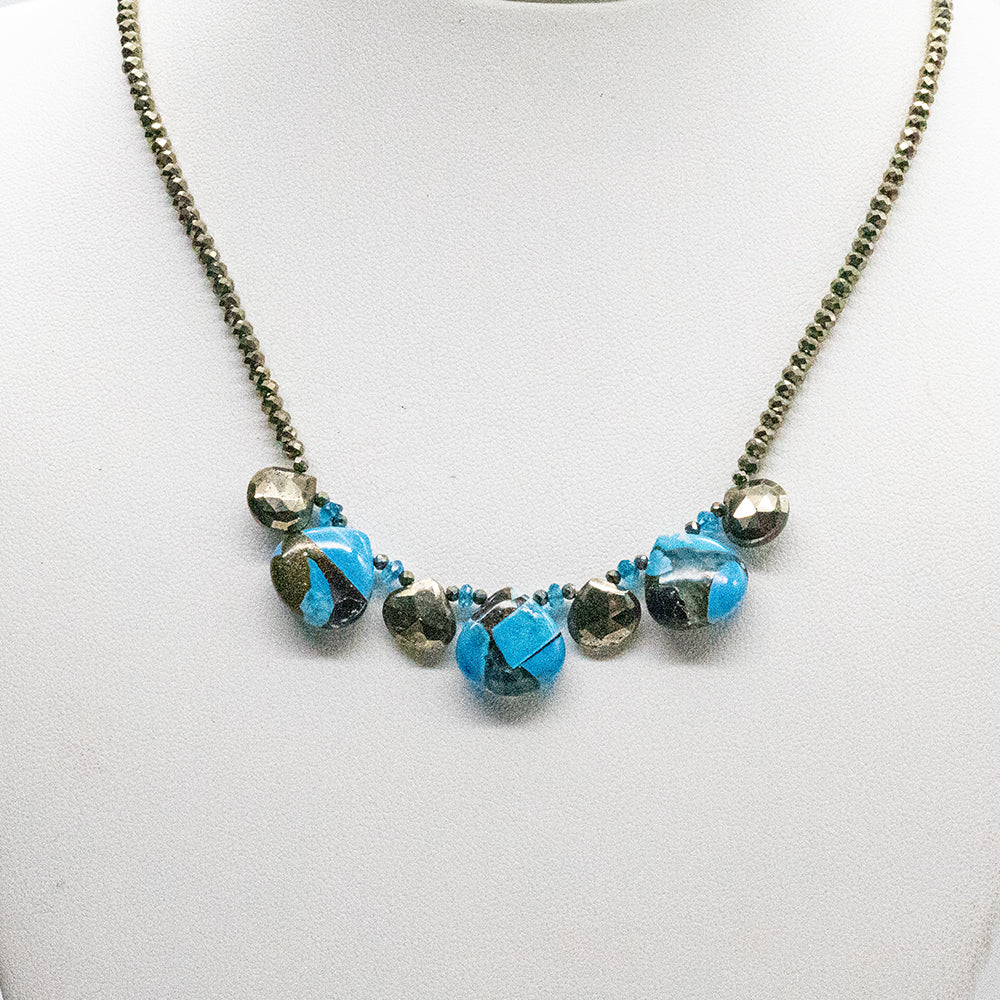 Turquoise & Pyrite Ruffle Necklace – Susan Roberts Jewelry