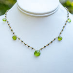 5 Stone Peridot Waterfall Necklace