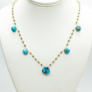 5 Stone Turquoise Waterfall Necklace