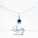 2 Blues Quartz Raindrop Necklace