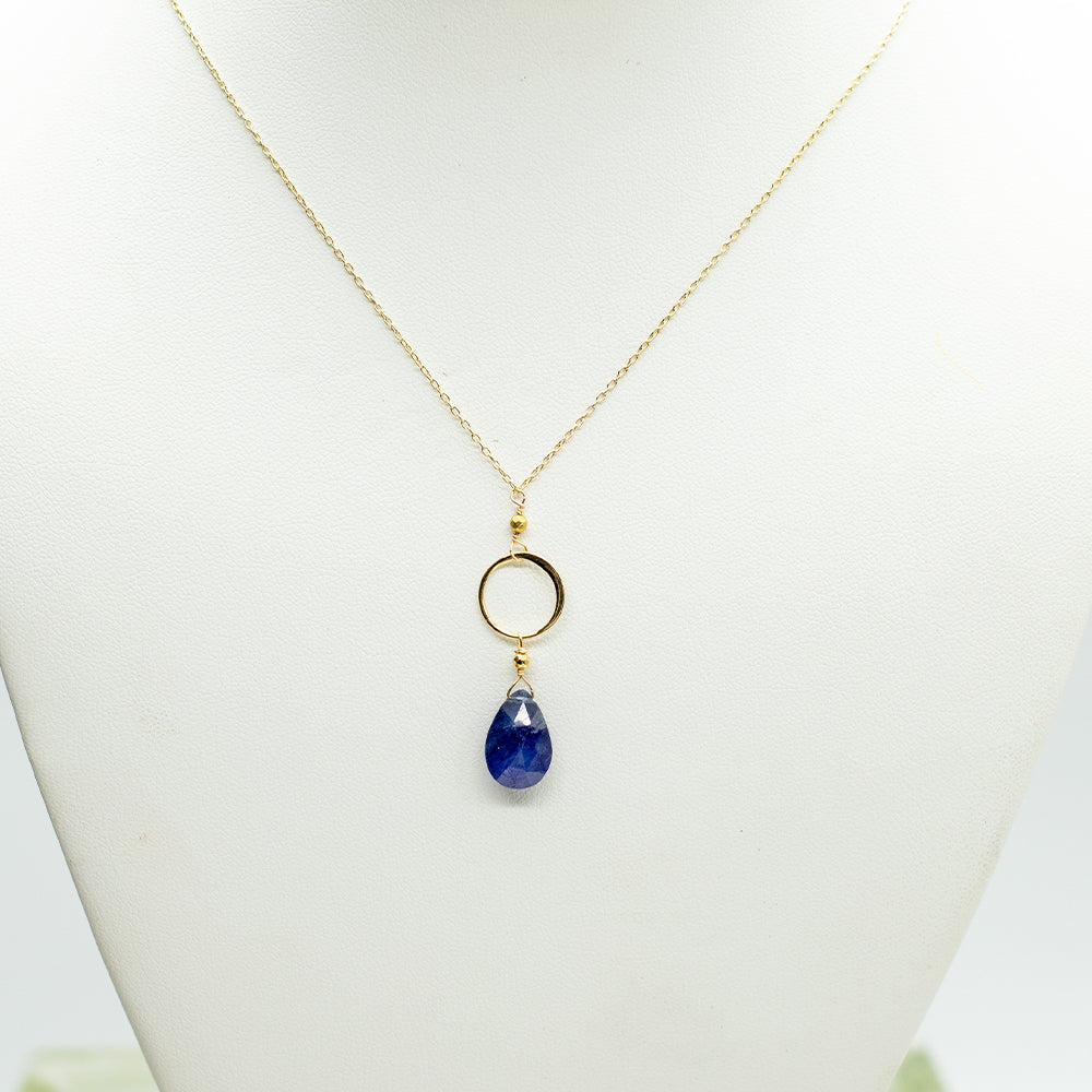 Sapphire Ring Gold Necklace