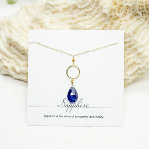 Sapphire Ring Gold Necklace