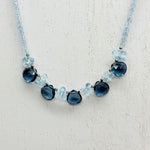 Blue Quartz & Aquamarine Ruffle Necklace