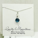 Blue Quartz & Moonstone Raindrop Necklace