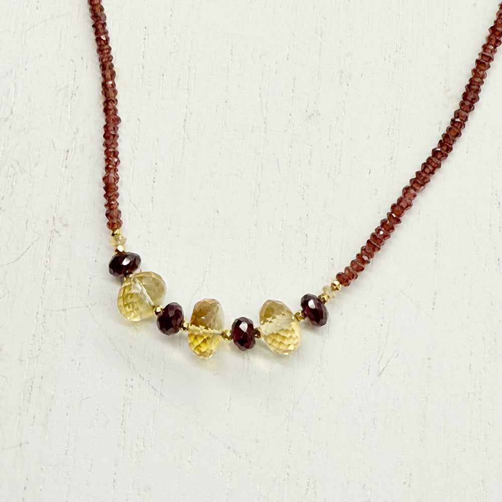 Citrine & Garnet Leilia Necklace