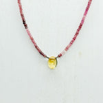 Citrine & Pink Sapphire Pendant Necklace