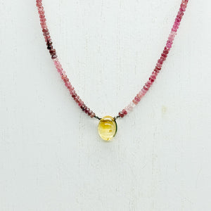 Citrine & Pink Sapphire Pendant Necklace