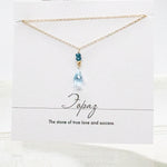 Topaz Teardrop Raindrop Gold Necklace