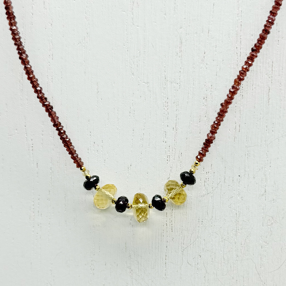 Citrine & Garnet Leilia Necklace