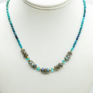 Labradorite & Chrysocolla Iris Necklace