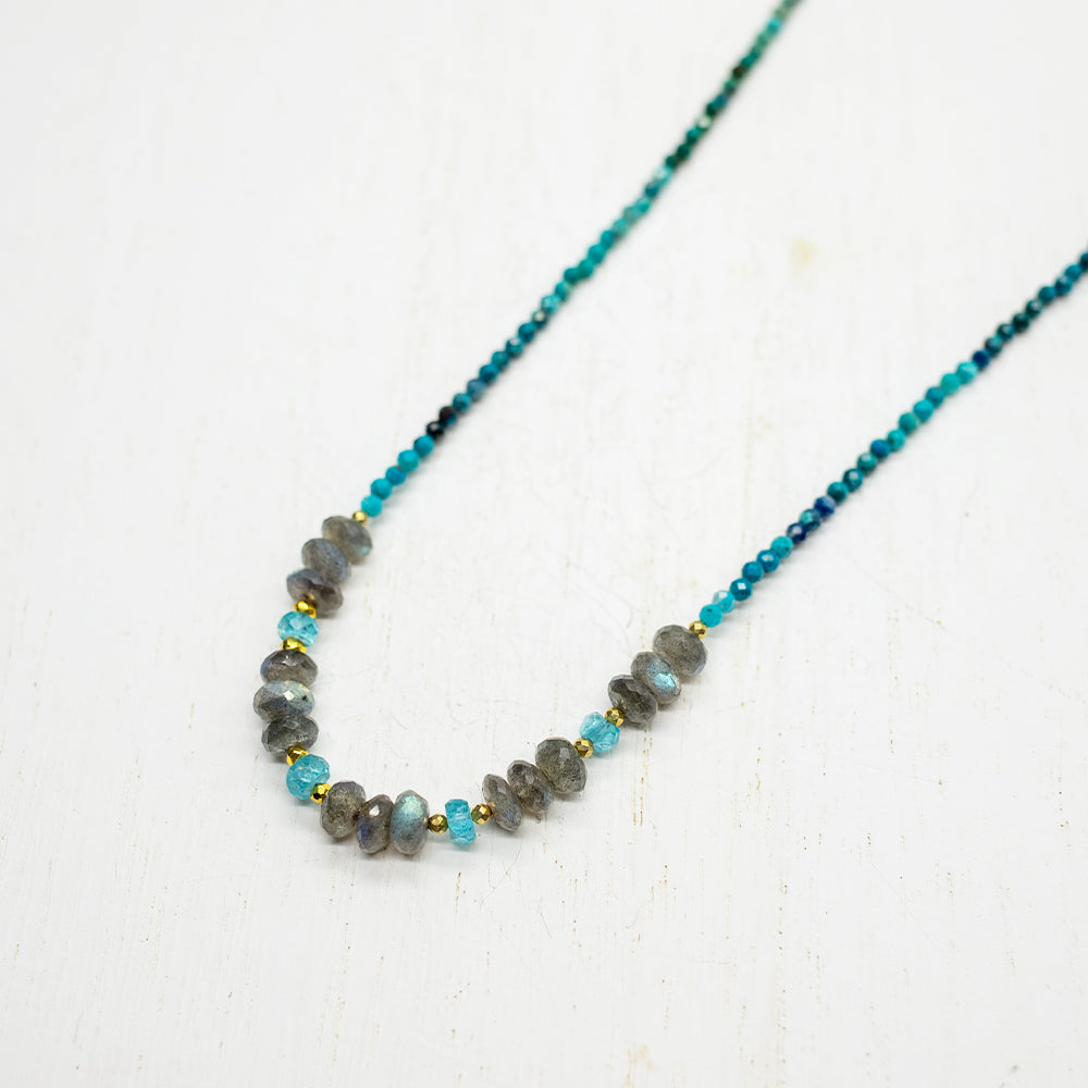 Labradorite & Chrysocolla Iris Necklace