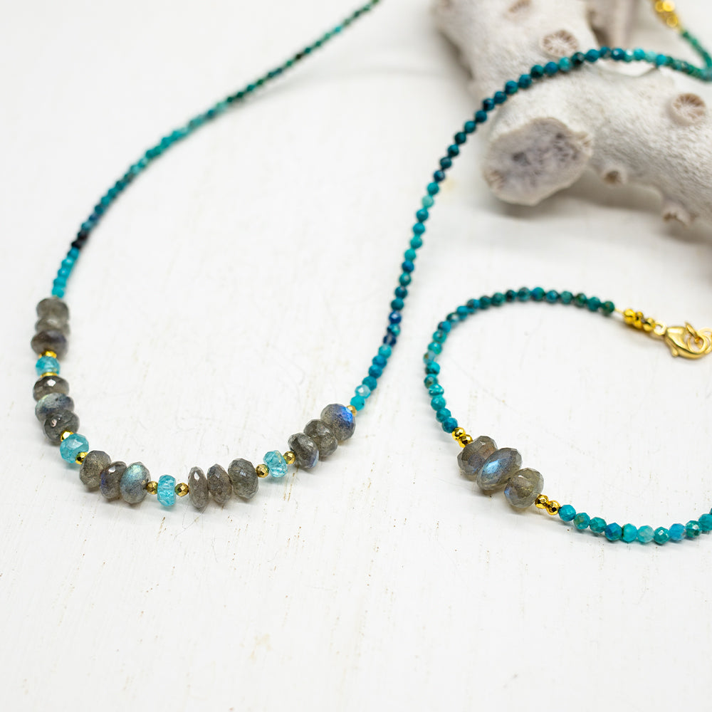 Labradorite & Chrysocolla Iris Necklace