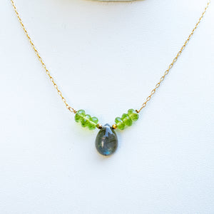 Peridot & Labradorite Cloud Necklace