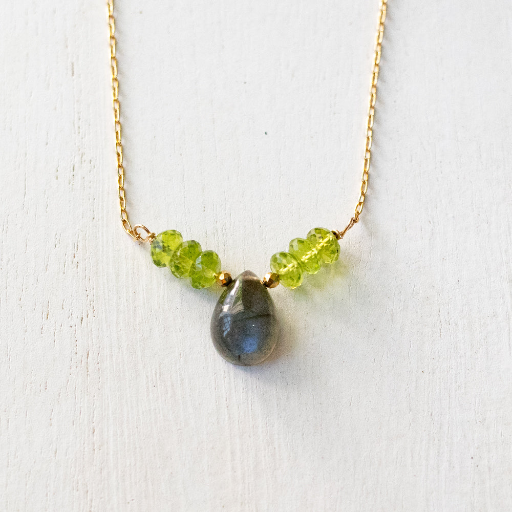 Peridot & Labradorite Cloud Necklace