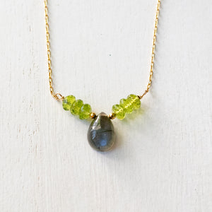 Peridot & Labradorite Cloud Necklace