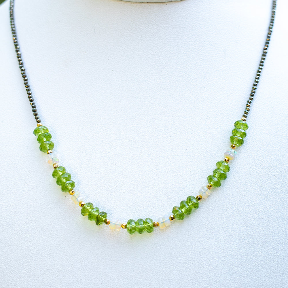 Peridot & Opal Iris Necklace