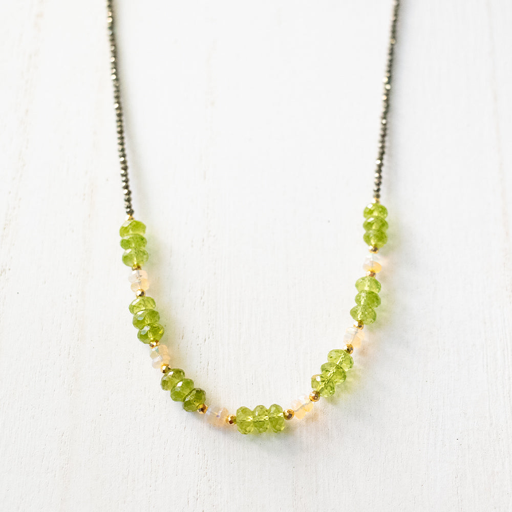 Peridot & Opal Iris Necklace