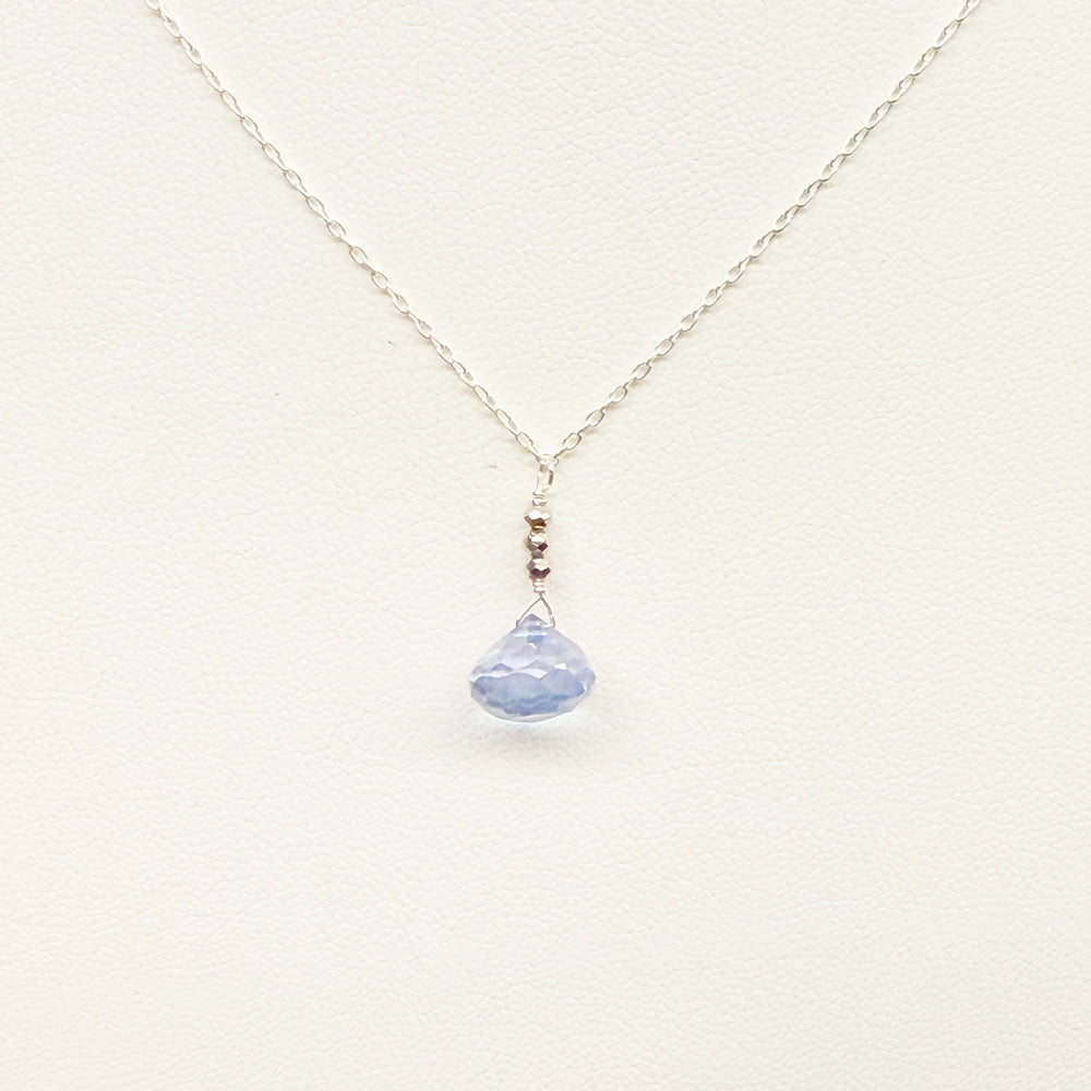 Purple Topaz Raindrop Necklace