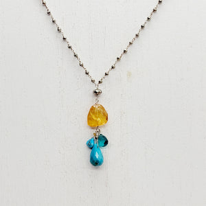 Citrine Nugget & Turquoise Necklace