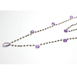 Waterfall 7 Stone Amethyst Necklace