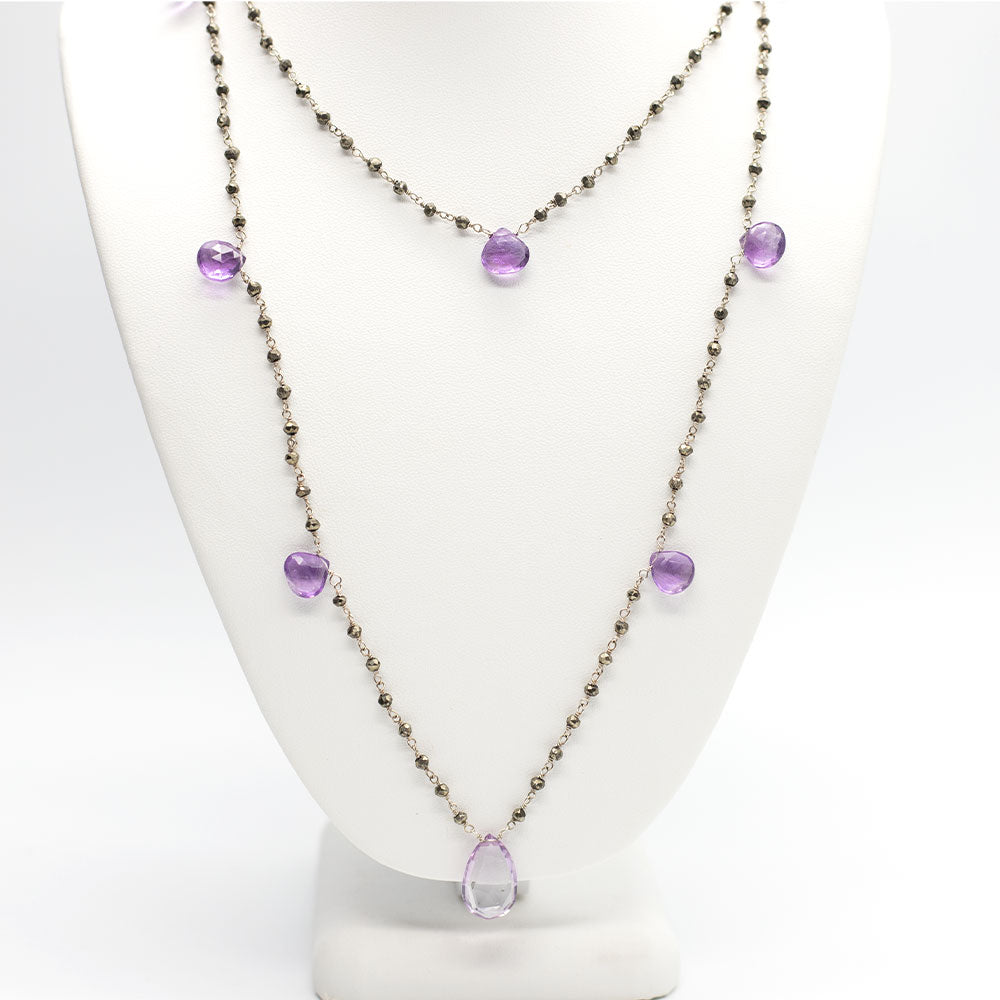 Waterfall 7 Stone Amethyst Necklace