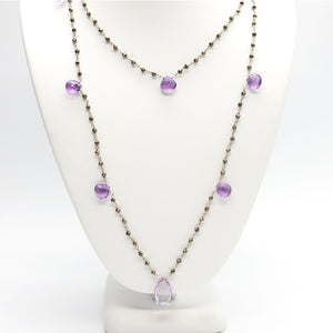 Waterfall 7 Stone Amethyst Necklace