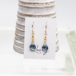 Blue Quartz Raindrop Gold Earrings