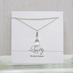 Quartz Raindrop Silver Necklace