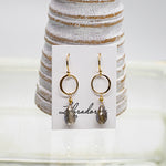 Labradorite Ring Gold Earrings