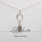 Labradorite Ring Silver Necklace