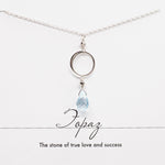 Topaz Ring Silver Necklace