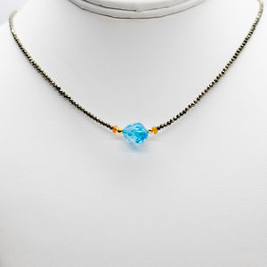 Blue Topaz Luna Necklace